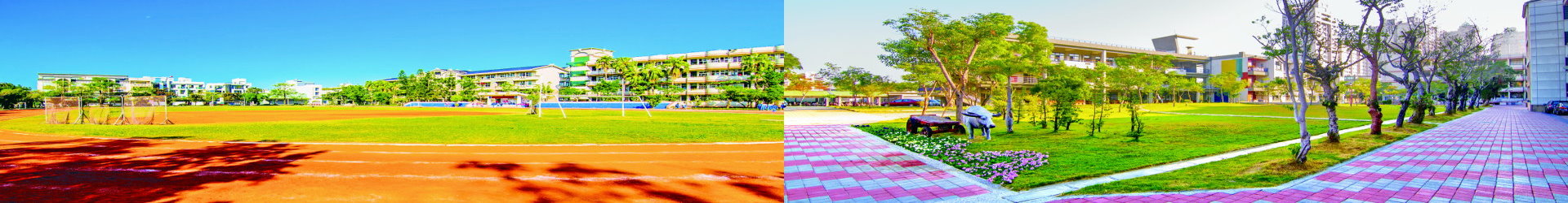 學校操場及中庭視角