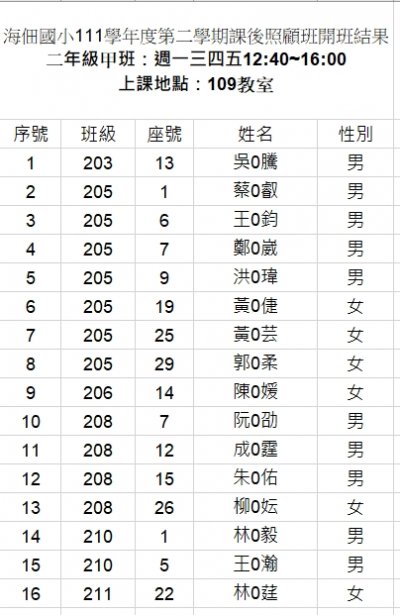 111-2課照班開班結果公告-二年級甲班(16人).jpg