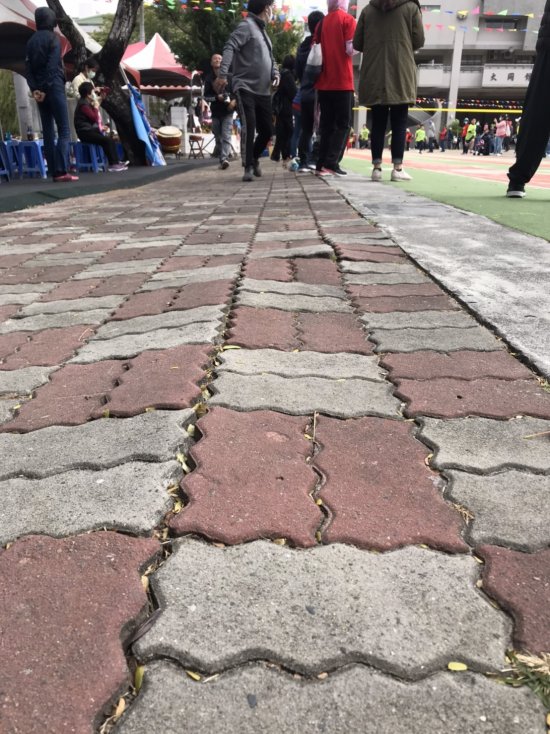 沙坑前遊戲場大樹下地面不平
