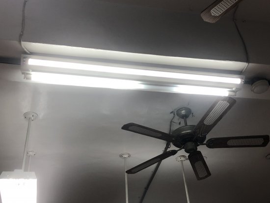 教室燈管一盞忽暗忽亮